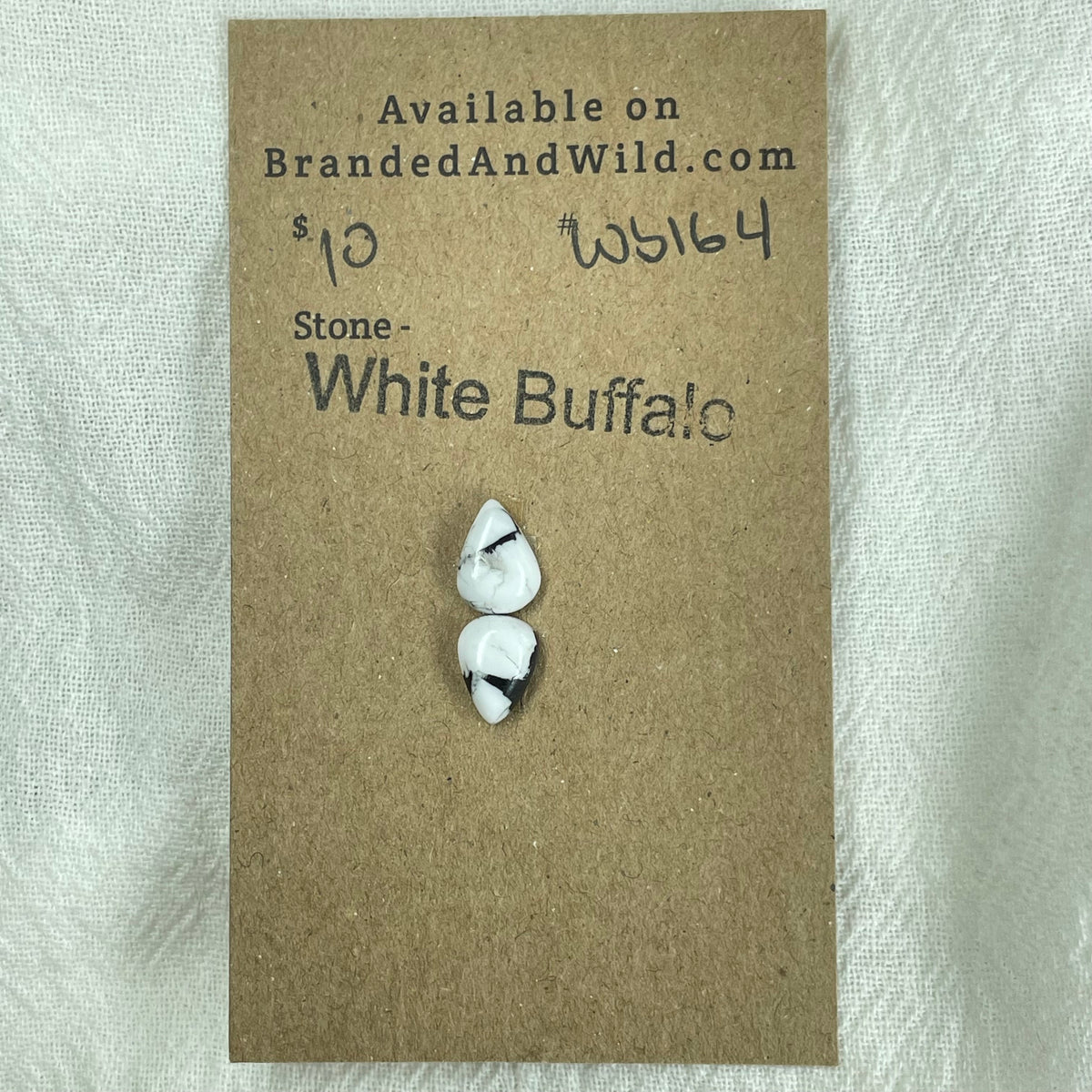 White Buffalo Cabochon - WB164 228A720B-3079-4686-B05A-9F33FA3528AE Brandedandwild.com