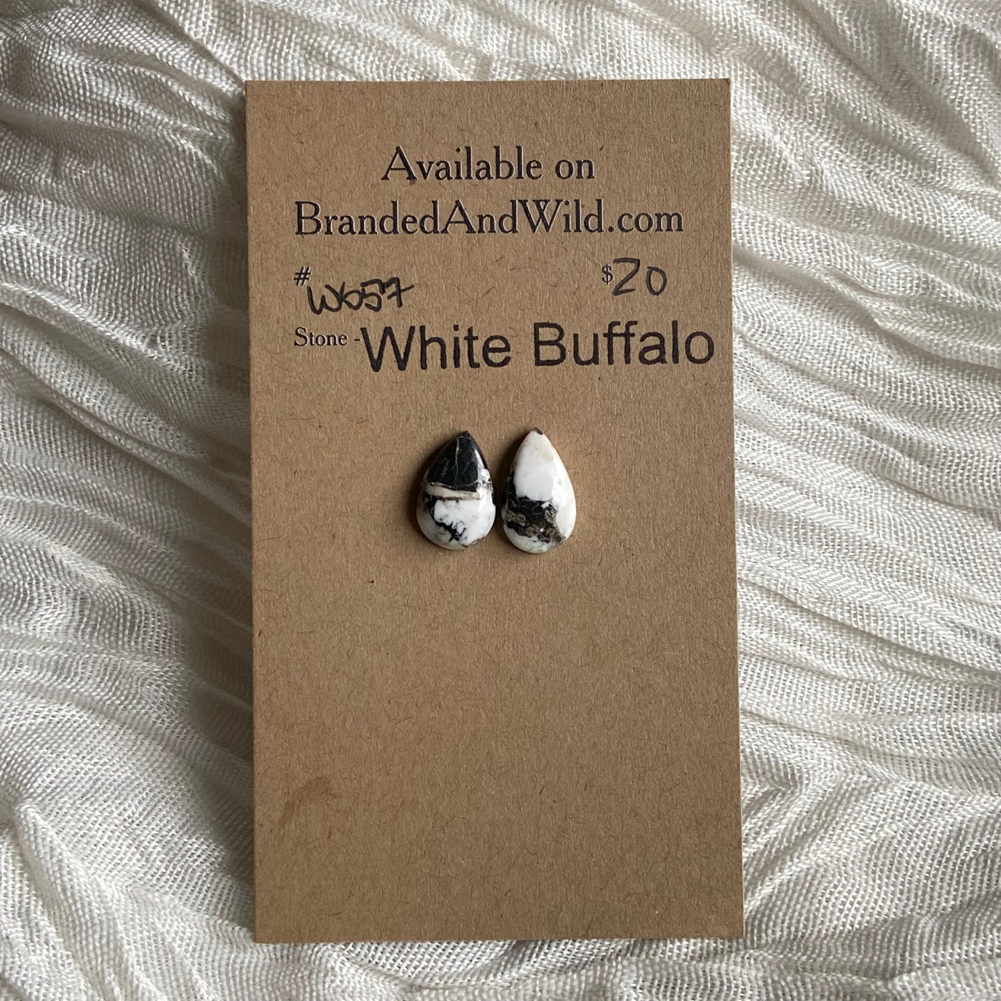 White Buffalo Cabochon - WB57 22965B10-18A2-4087-B095-26258B9A929B Brandedandwild.com