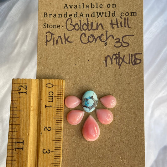 Golden Hill/Pink Conch Cabochon - Mix165