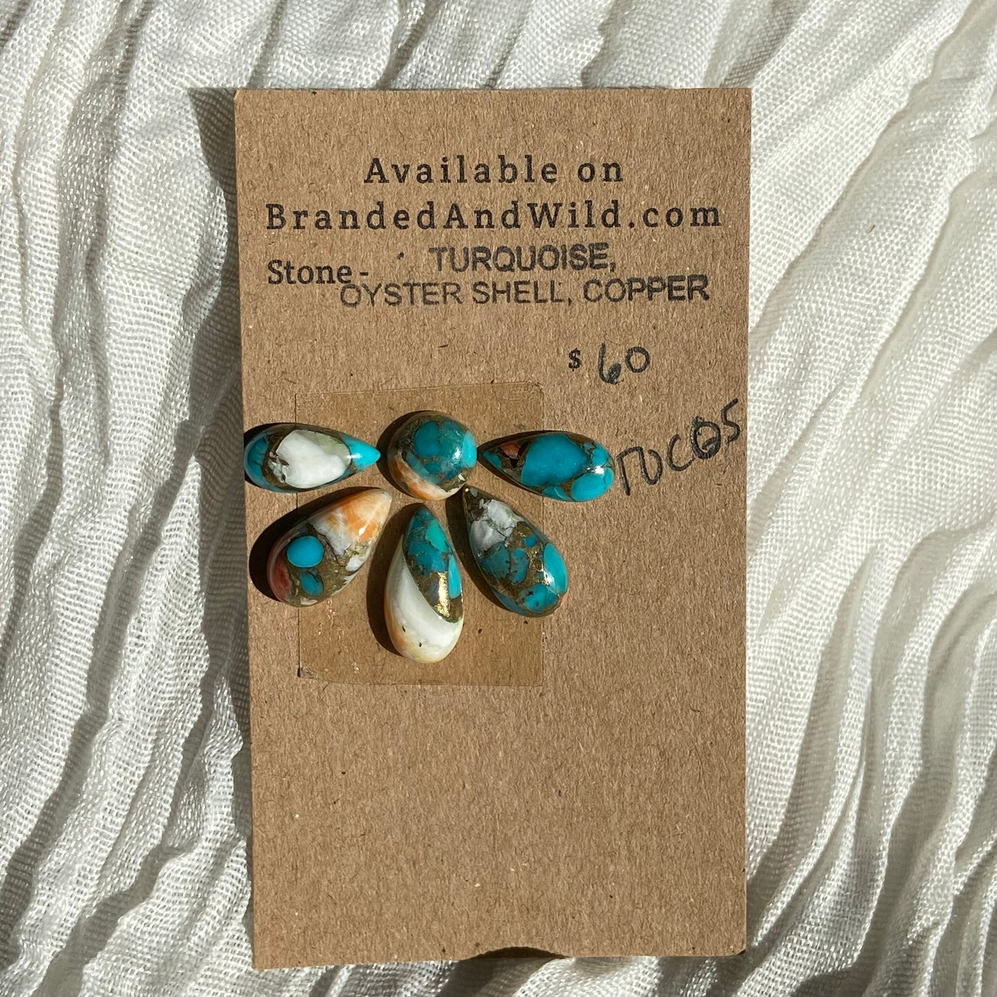 Turquoise, Oystershell, Copper Cabochon - TOC05 22EA1FC7-1285-498F-88E1-046643CF3E96 Brandedandwild.com