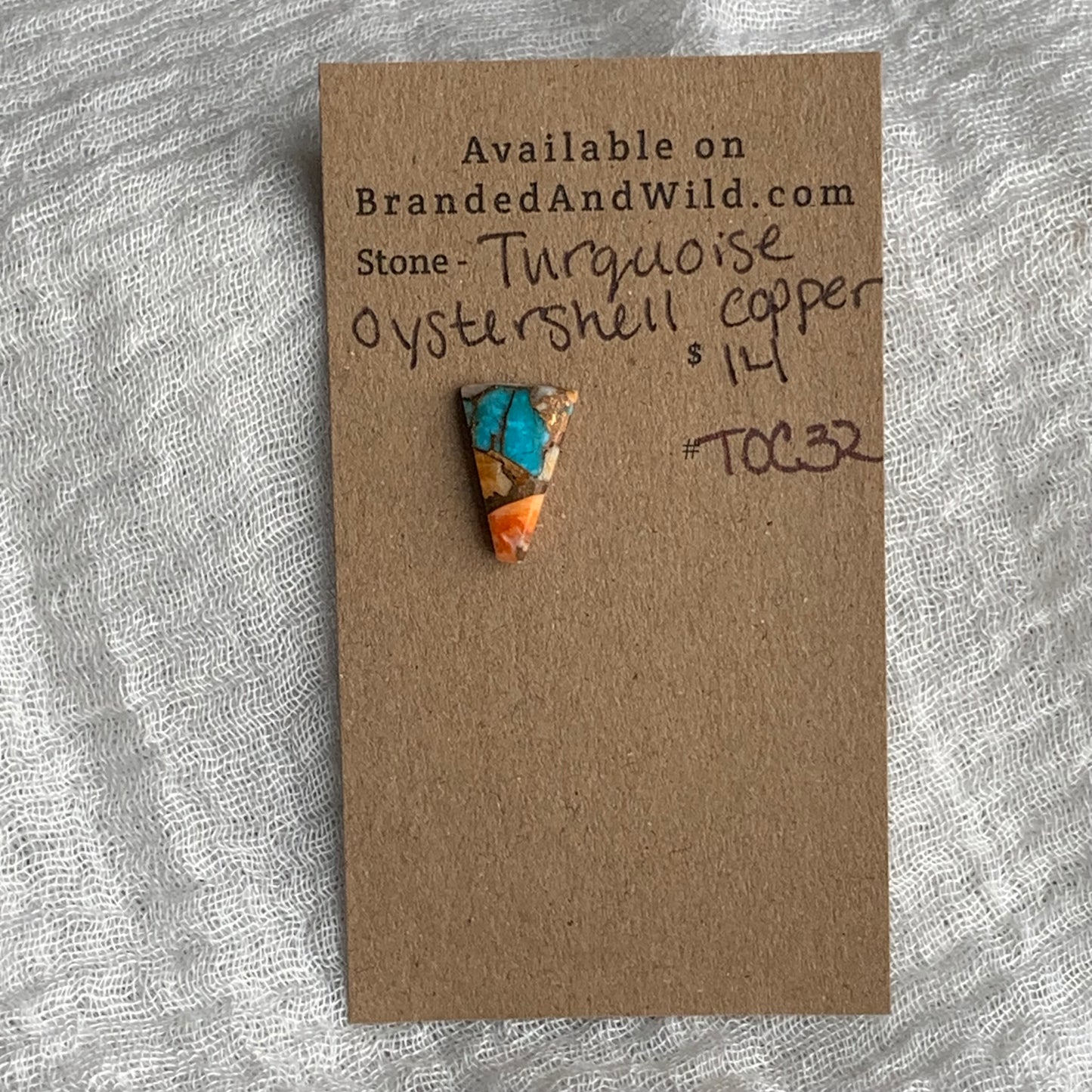 Turquoise, Oystershell, Copper Cabochon - TOC32