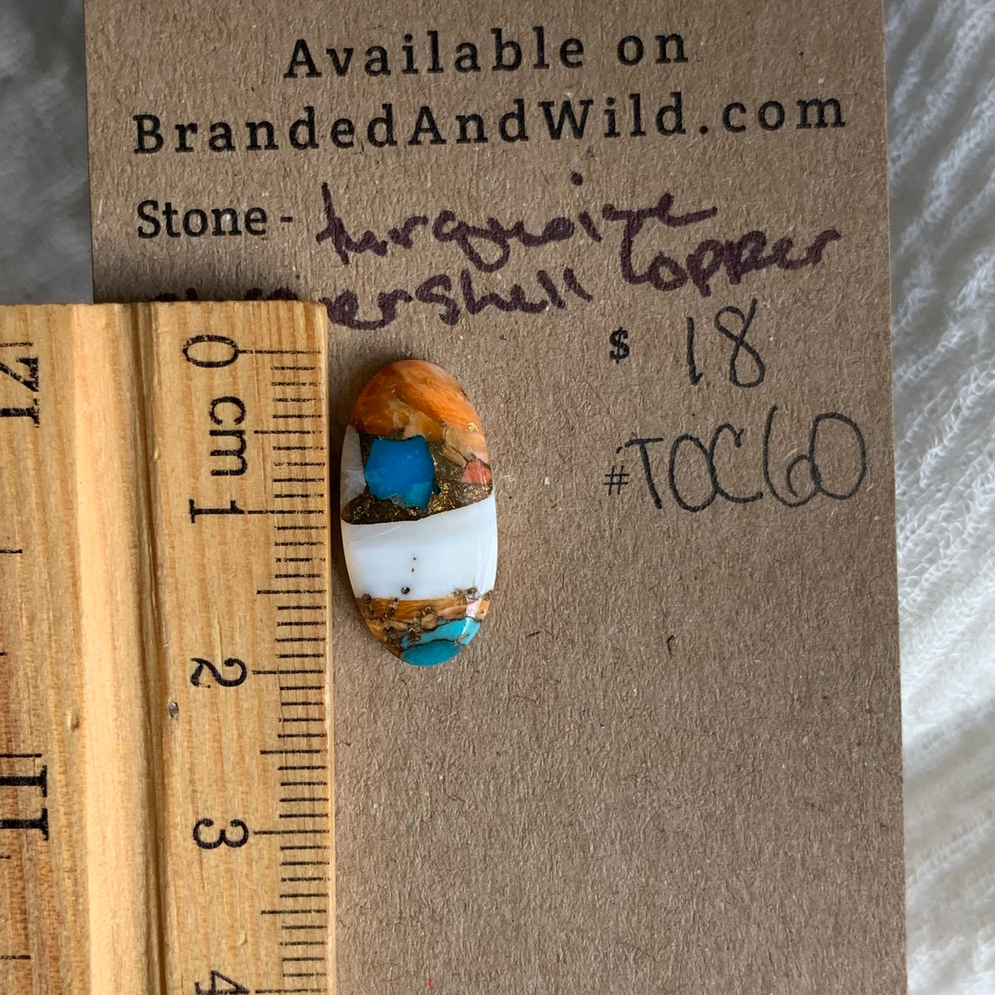 Turquoise, Oystershell, Copper Cabochon - TOC60