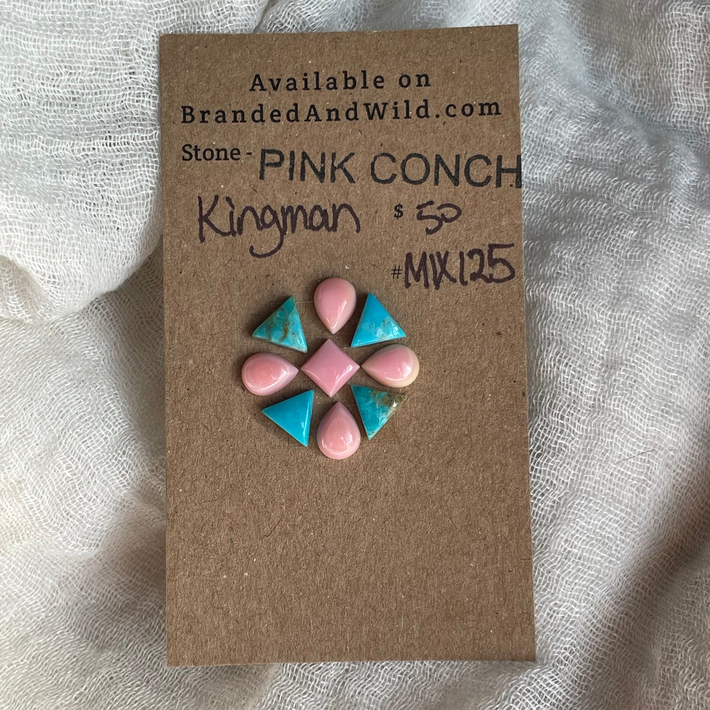 Pink Conch / Kingman Cabochon - MIX125