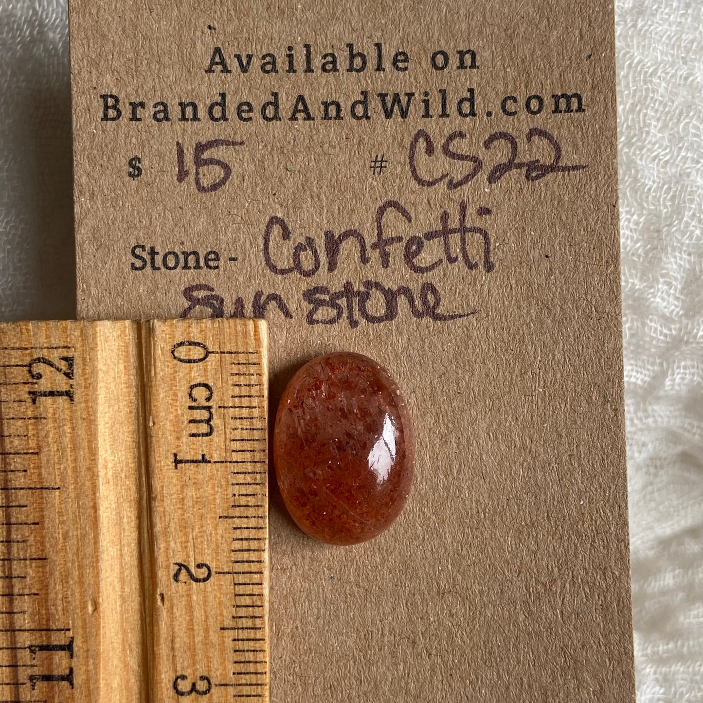Confetti Sunstone Cabochon - CS22 2330C53F-2EA5-4C08-AA15-883D3E947F50 Brandedandwild.com