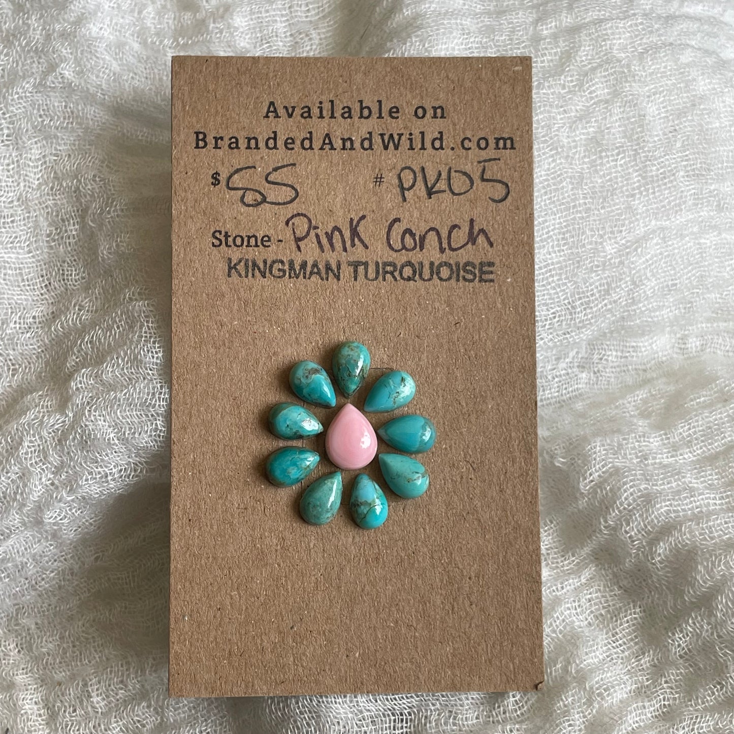Pink Conch / Kingman Turquoise Cabochon - PK05
