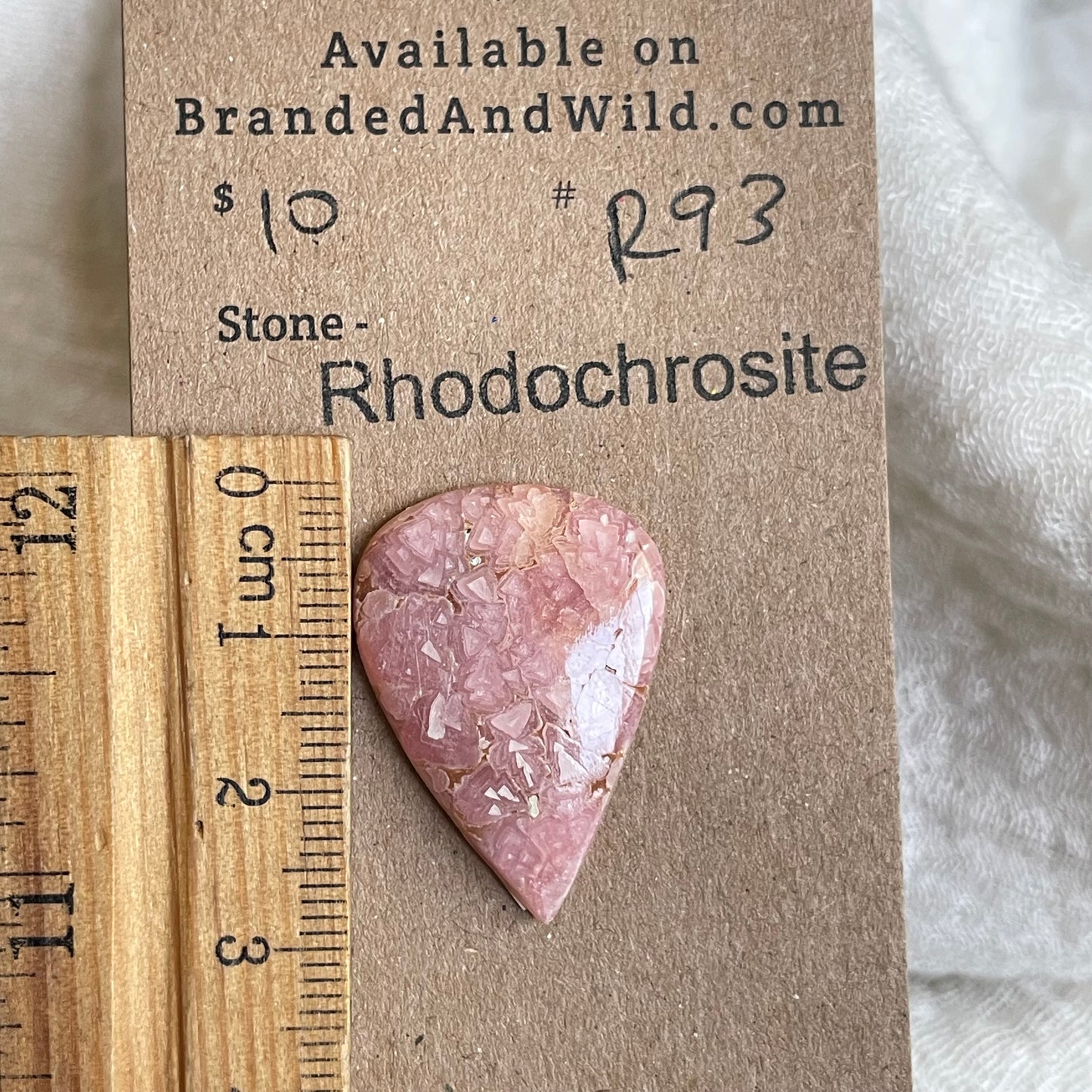 Rhodochrosite Cabochon - R93 2378571F-75EF-4F32-A6FE-5FC5477D8350 Brandedandwild.com