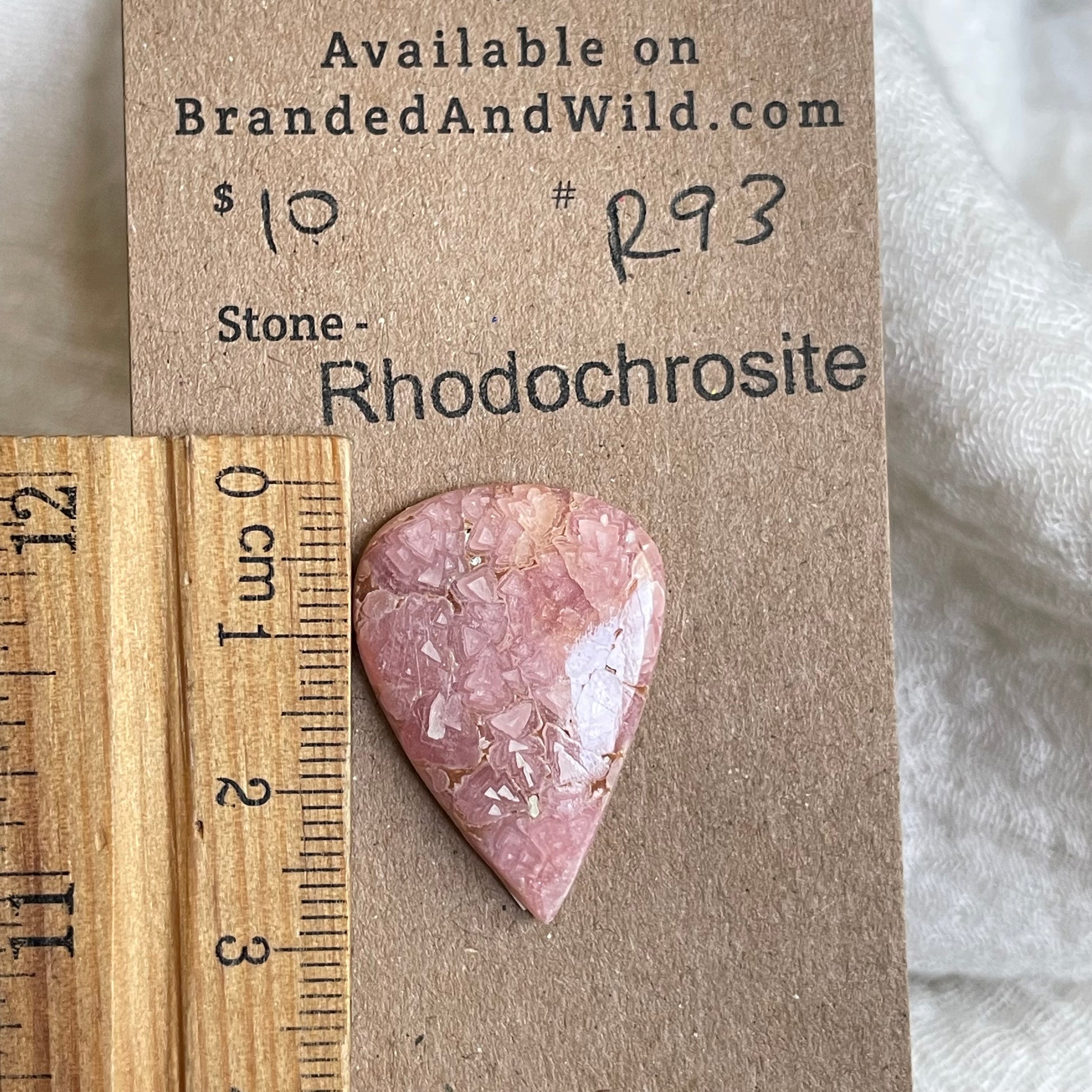 Rhodochrosite Cabochon - R93 2378571F-75EF-4F32-A6FE-5FC5477D8350 Brandedandwild.com