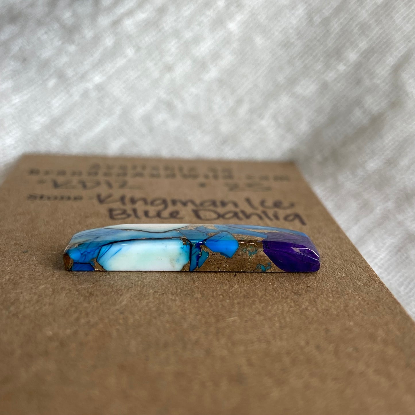Kingman Ice Blue Dahlia Cabochon - KD12