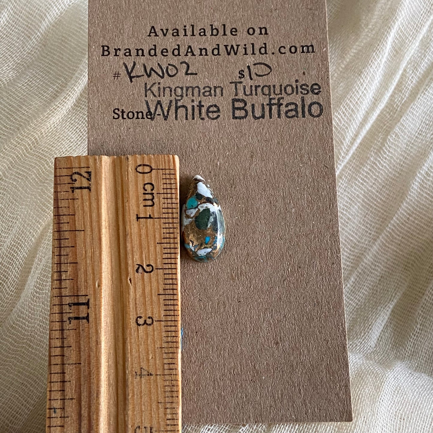Kingman Turquoise, White Buffalo, Copper Cabochon - KW02
