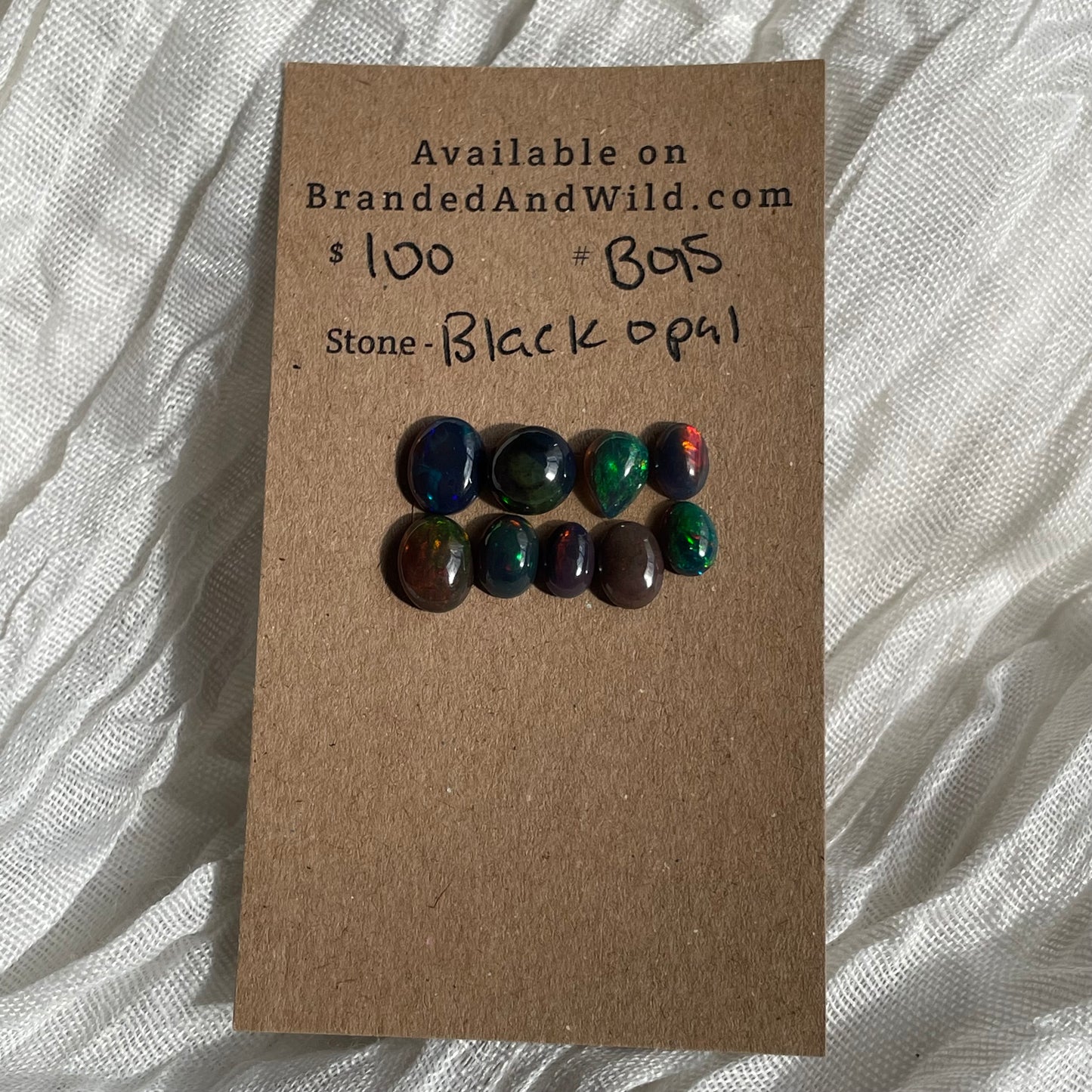 Black Opal - Cabochon - B015 242B6C75-9B61-443D-8C2A-38DF482E3ECF Brandedandwild.com