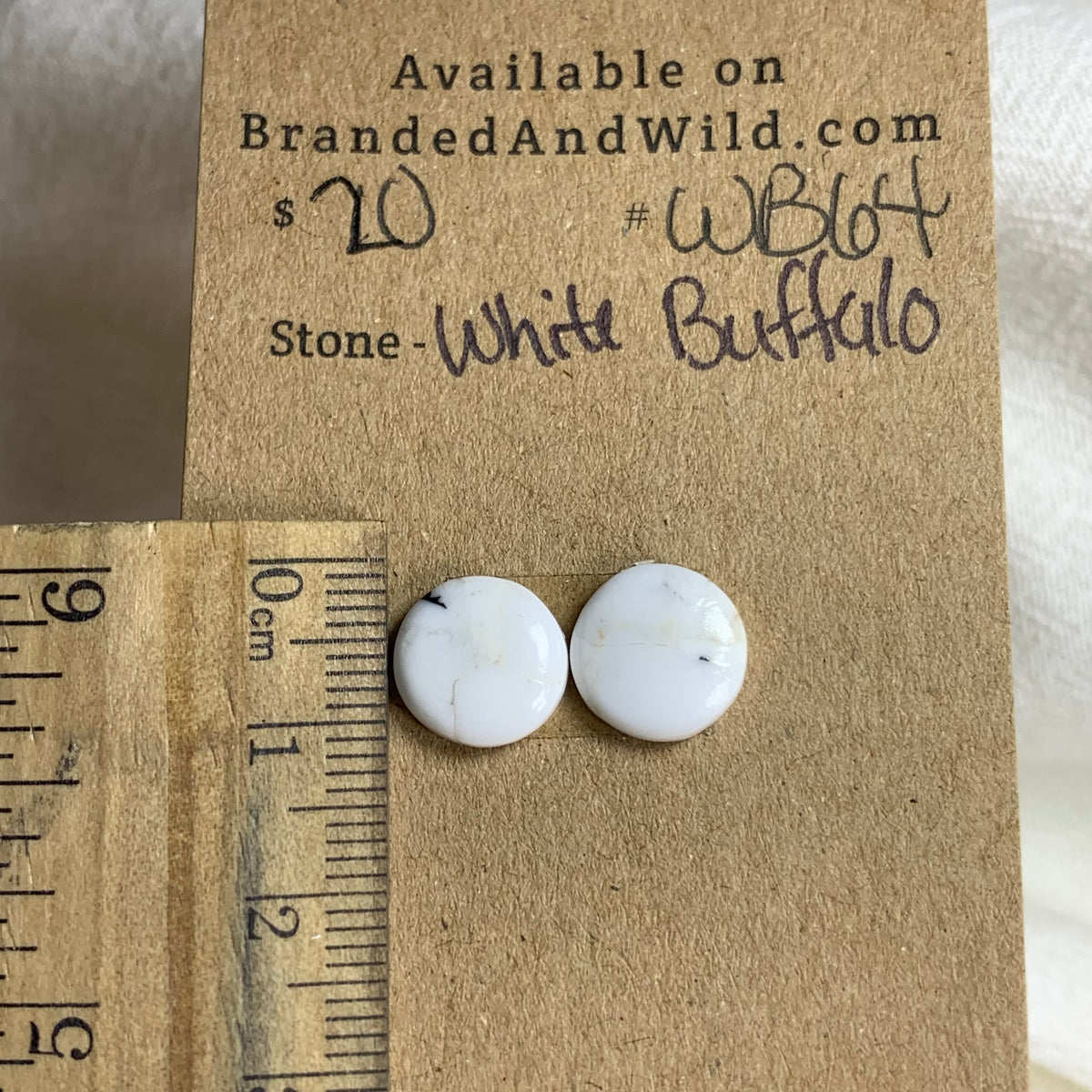 White Buffalo Cabochon - WB64 24416F85-3131-46A0-A03C-AE4924E33361 Brandedandwild.com