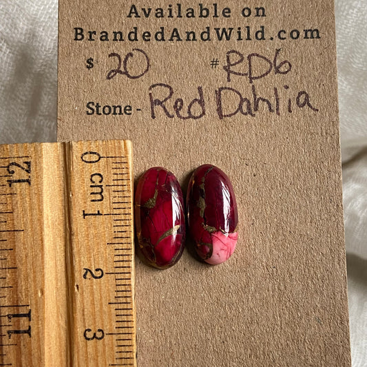 Red Dahlia Cabochon - RD6 2457CCD0-79A8-40E9-B7B4-0D541E091C86 Brandedandwild.com