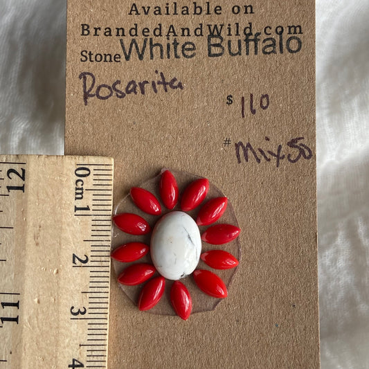 Rosarita - White Buffalo Cabochon - MIX50