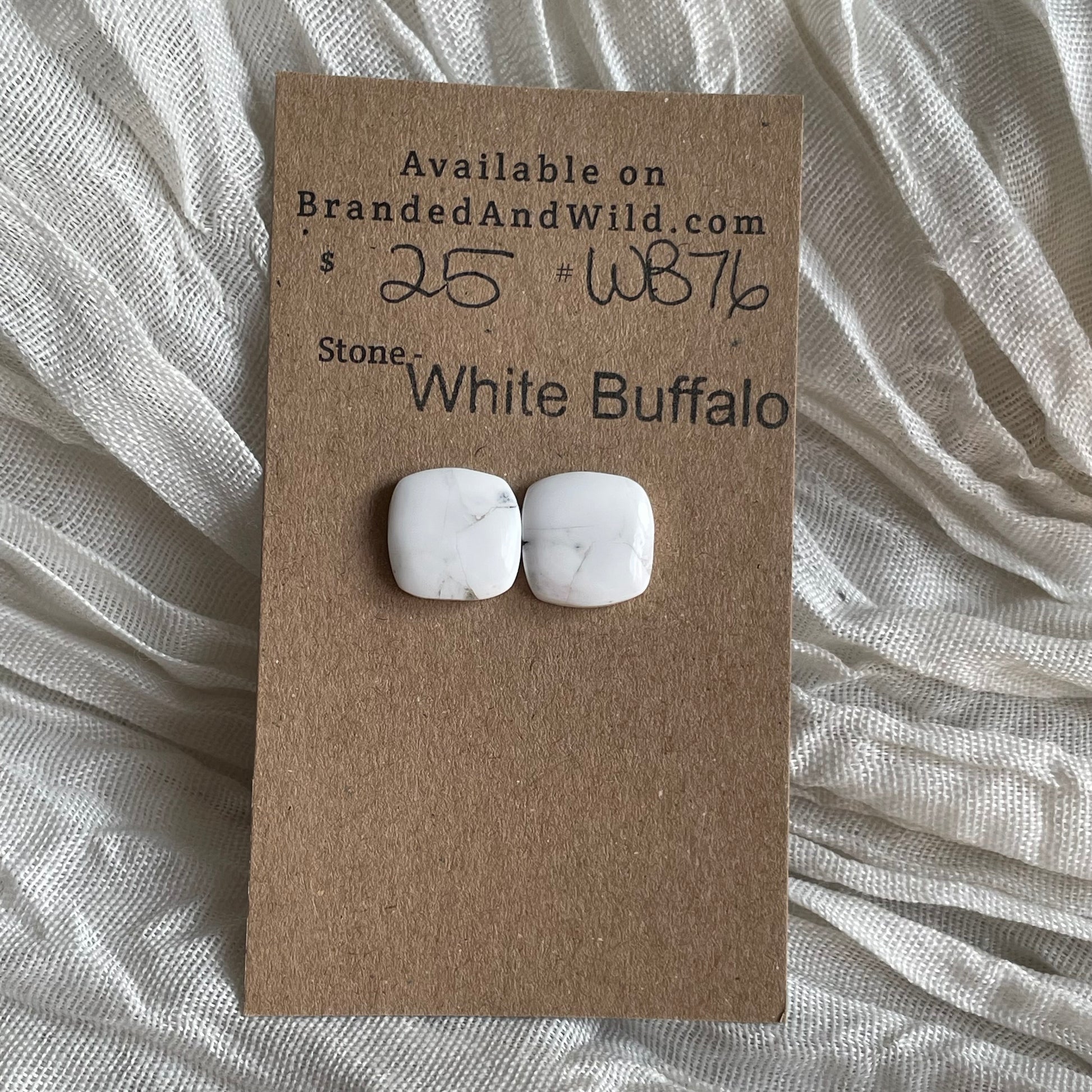 White Buffalo Cabochon - WB76 24D3B528-C9B3-4A11-A09D-F1C4E2544084 Brandedandwild.com