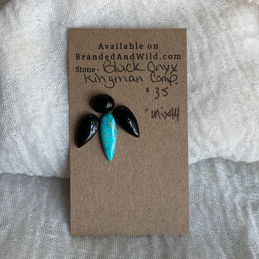 Kingman composite / Black Onyx Cabochon - Mix44