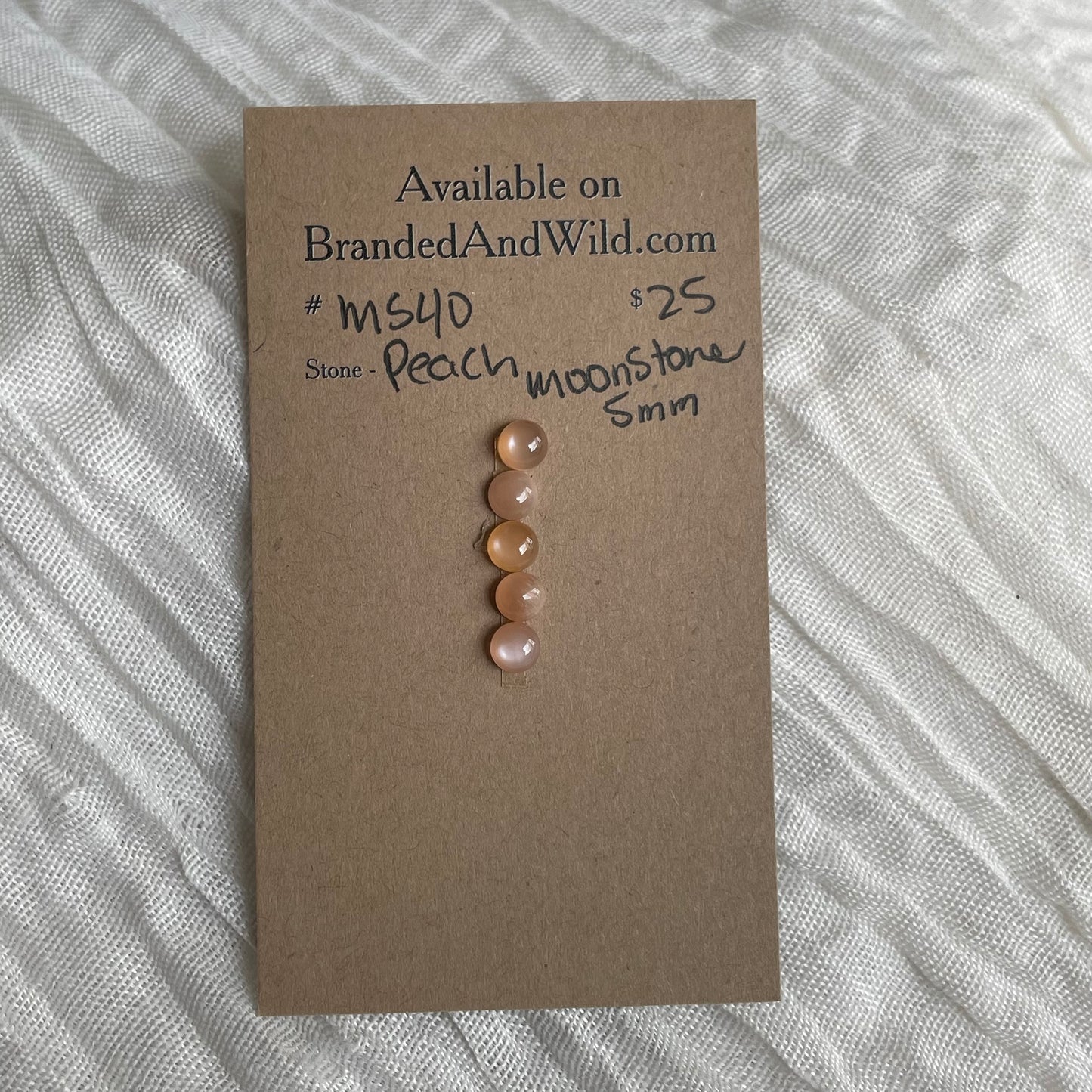 Peach Moonstone Cabochon - MS40 254D9523-D72A-4BC2-80D3-A1780C1EC9E8 Brandedandwild.com