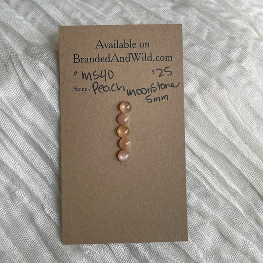 Peach Moonstone Cabochon - MS40 254D9523-D72A-4BC2-80D3-A1780C1EC9E8 Brandedandwild.com