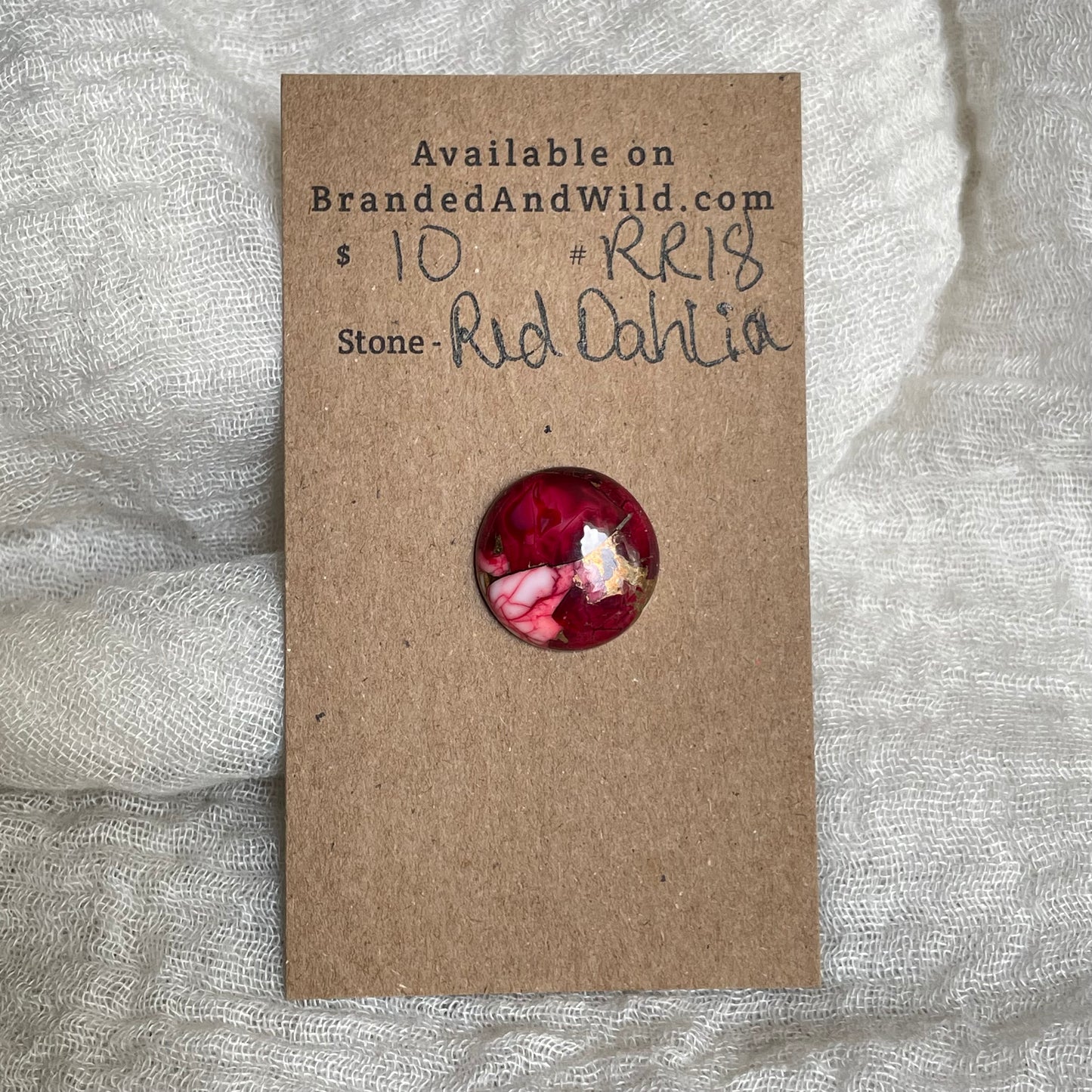 Red Dahlia Cabochon - RD18 25547010-131E-4F85-8BCE-6A3CC0910969 Brandedandwild.com