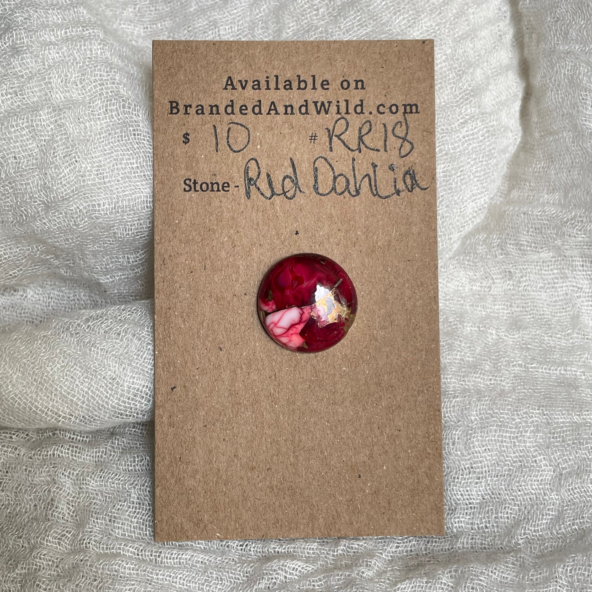 Red Dahlia Cabochon - RD18 25547010-131E-4F85-8BCE-6A3CC0910969 Brandedandwild.com