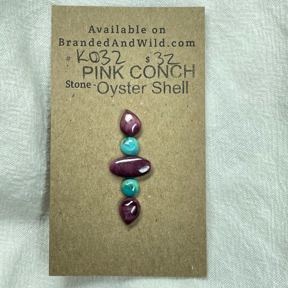 Oystershell - Kingman Turquoise Cabochon - K032 255C6792-3464-4505-AFCC-B933D8D913E9 Brandedandwild.com