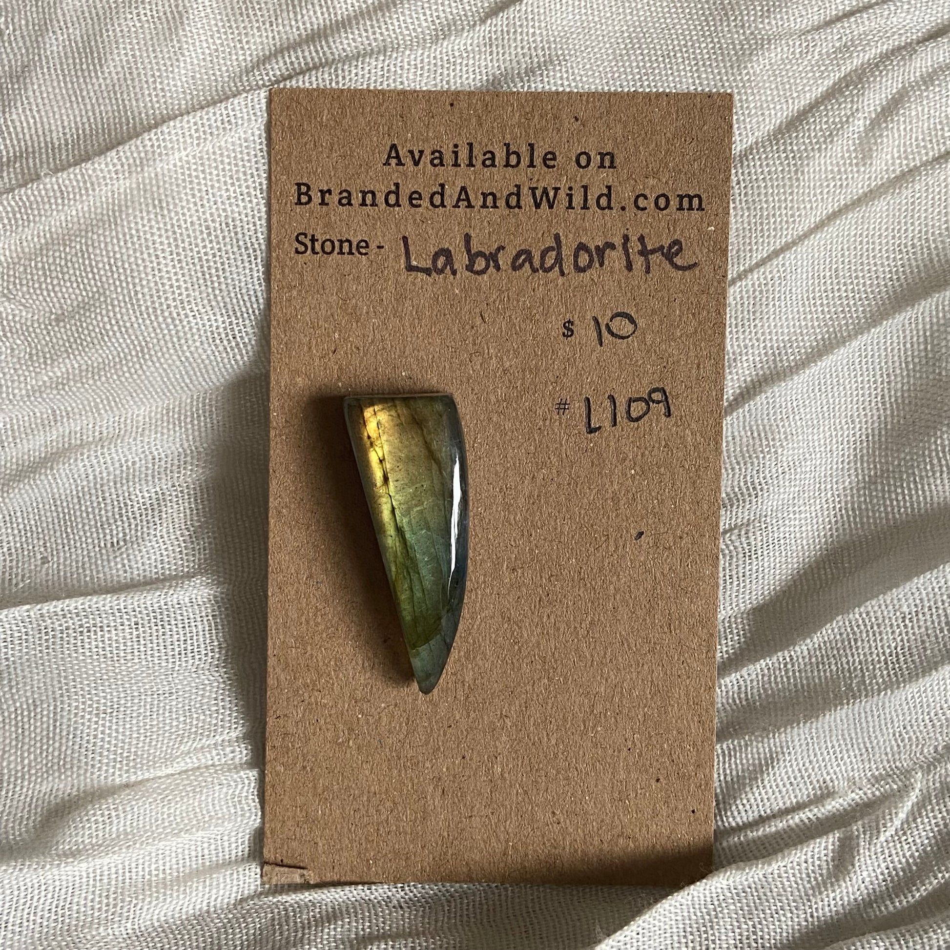 Labradorite Cabochon - L109 25B1BC7C-20B6-47F1-8E56-67DEDB0CB62B Brandedandwild.com