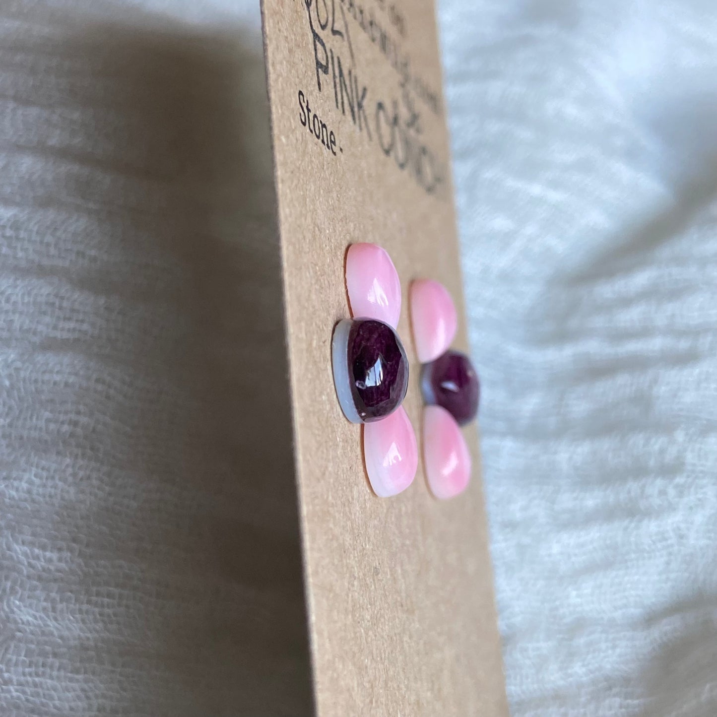 Pink Conch / Oyster Shell Cabochon - P021