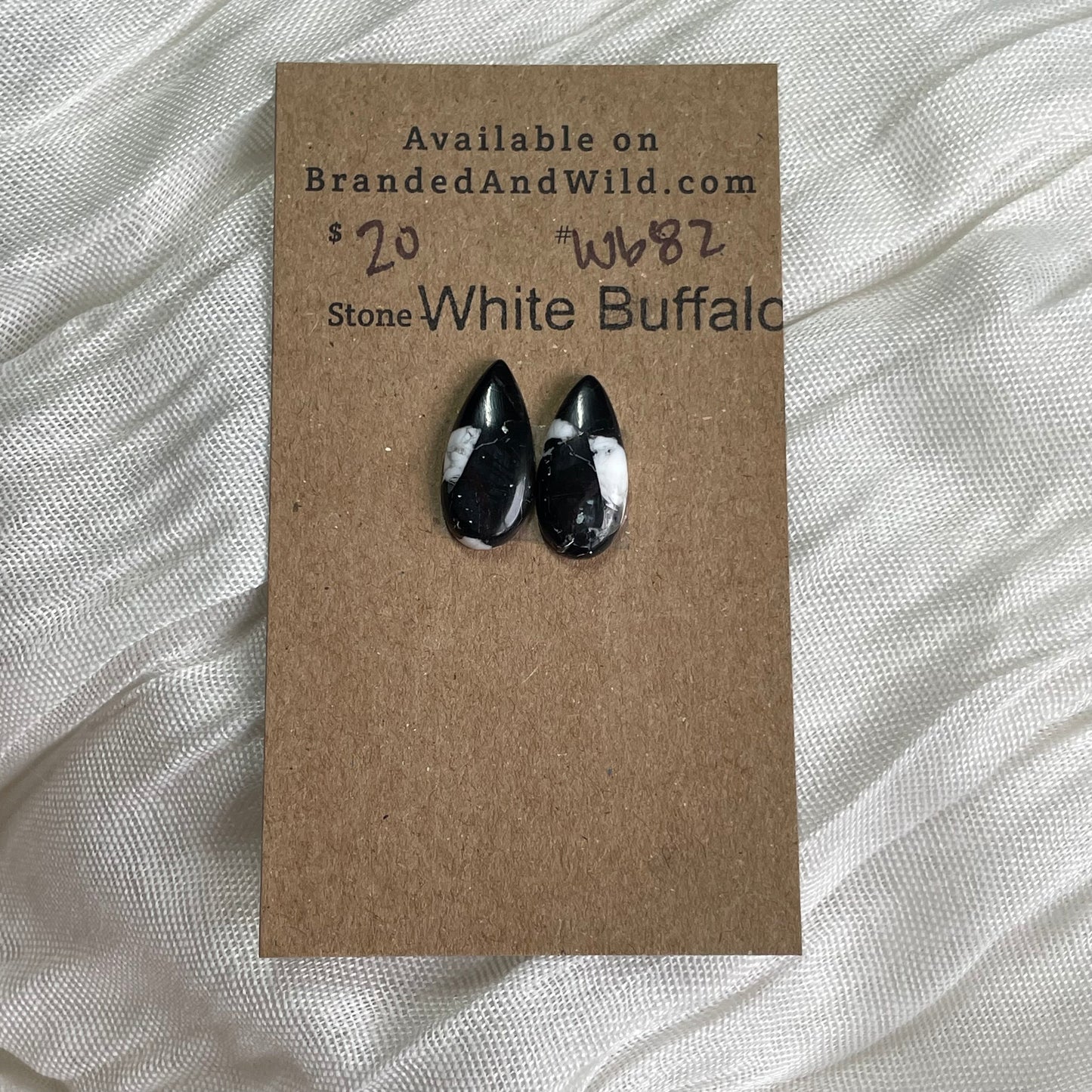 White Buffalo Cabochon - WB82 2607FD79-7940-4C5E-AC95-16985559BBC8 Brandedandwild.com
