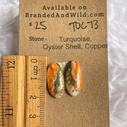 Turquoise, Oyster Shell, Copper Cabochon - TOC73 2625386C-26D0-4C02-8BCB-7435AA3112FD Brandedandwild.com
