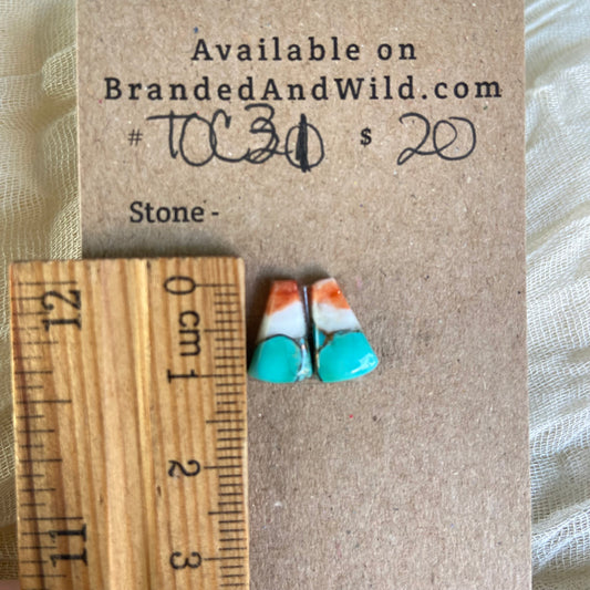 Turquoise, Oyster Shell, Copper Cabochon - TOC31 263D9CFE-890D-43A6-9C4A-FA40135D1275 Brandedandwild.com