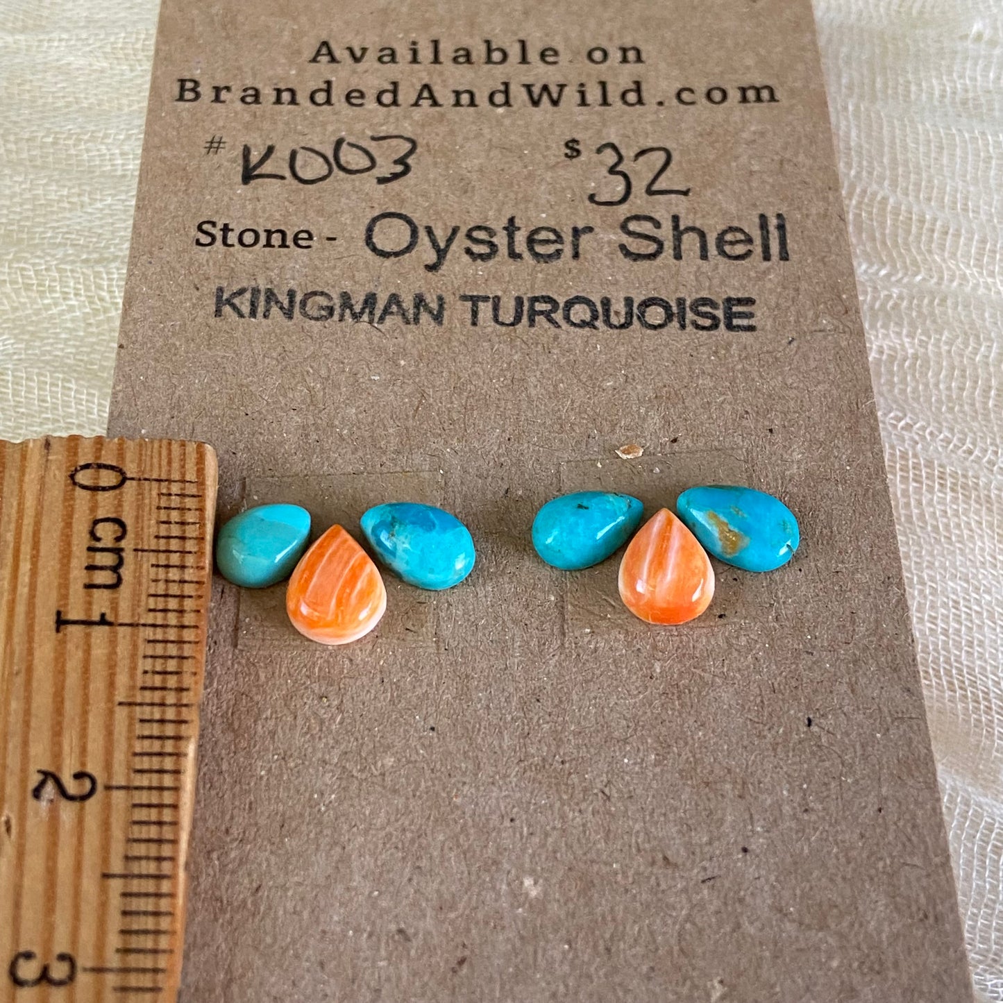 Oystershell / Kingman Turquoise Cabochon - K003 26464433-B405-4961-8D1D-A507B49A2998 Brandedandwild.com