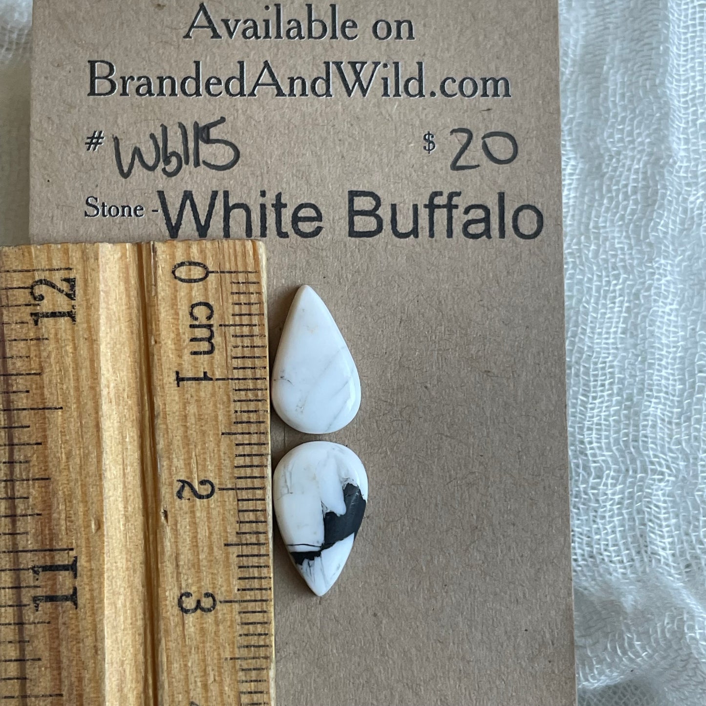 White Buffalo Cabochon - WB115 26693C20-054E-4949-ACF2-35D49F1D00A3 Brandedandwild.com