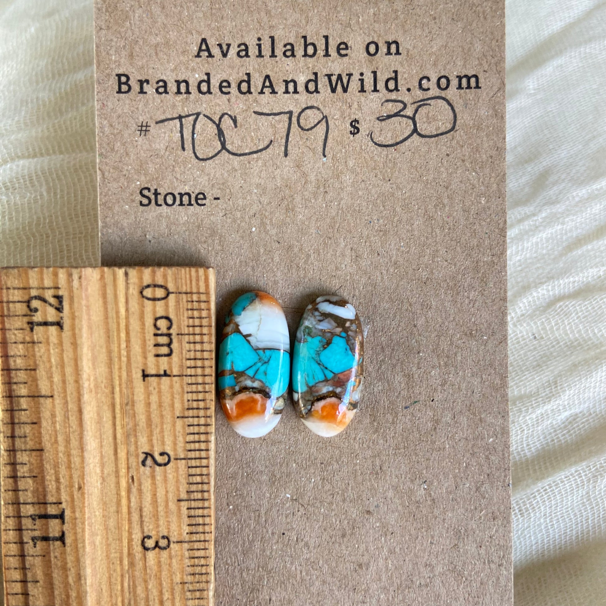 Turquoise, Oyster Shell, Copper Cabochon - TOC79 268253B3-9893-4988-BB4C-6B6E06566255 Brandedandwild.com