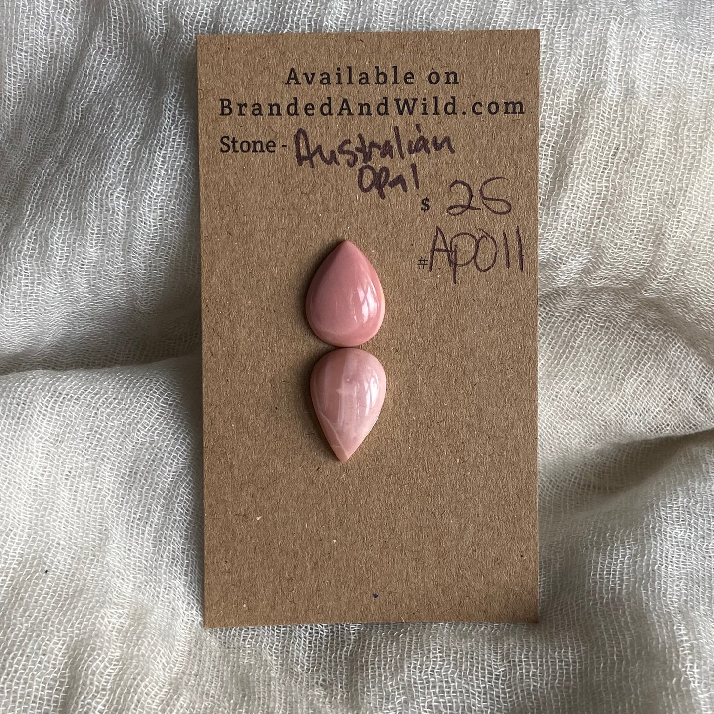 Australian Pink Opal Cabochon - AP011 268809F2-9405-4706-8ECA-A9B376EA814A Brandedandwild.com