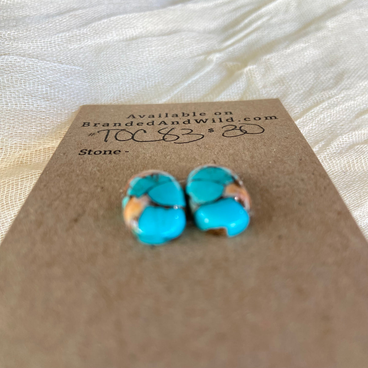 Turquoise, Oyster Shell, Copper Cabochon - TOC83 2696E9CE-3129-4C62-AEF3-AD1AC9E20DF6 Brandedandwild.com