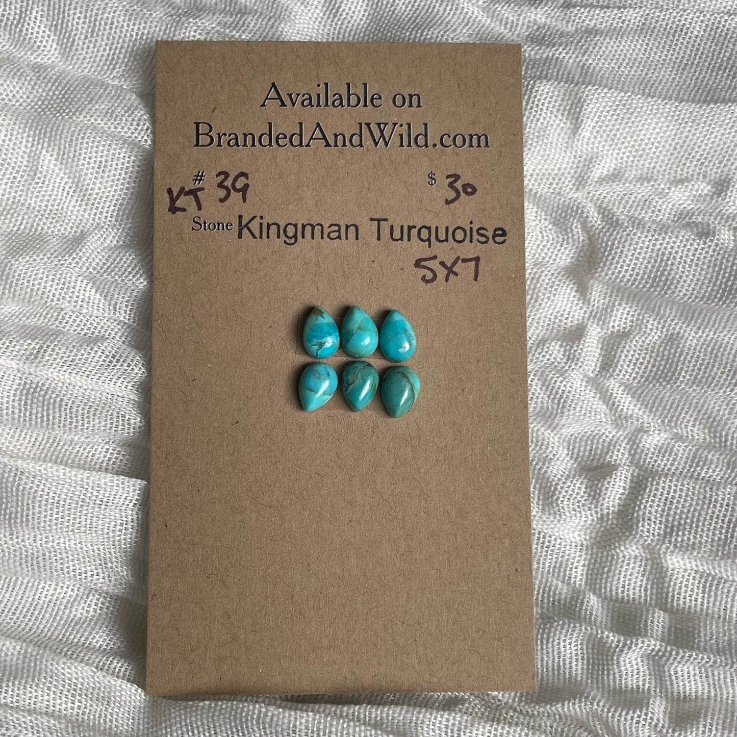 Kingman Turquoise Cabochon - KT39 26D6002F-D0FB-4719-9E42-DA5365B5BE78 Brandedandwild.com