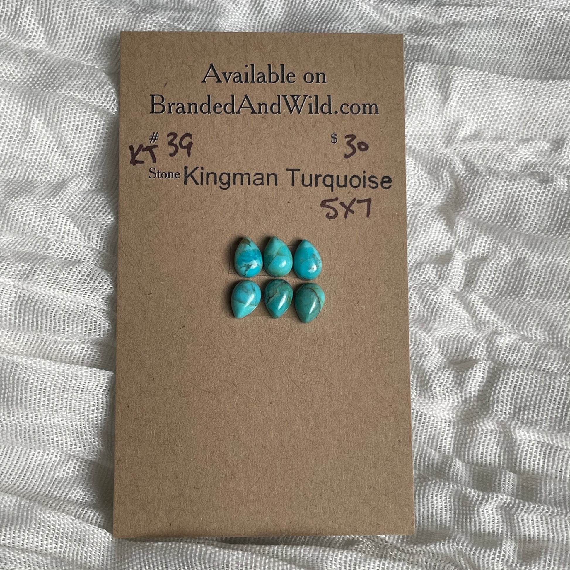 Kingman Turquoise Cabochon - KT39 26D6002F-D0FB-4719-9E42-DA5365B5BE78 Brandedandwild.com
