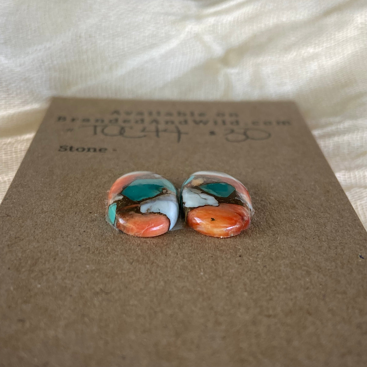 Turquoise, Oyster Shell, Copper Cabochon - TOC44 26DBE557-AF14-421A-84BA-D9ECE5142FBC Brandedandwild.com