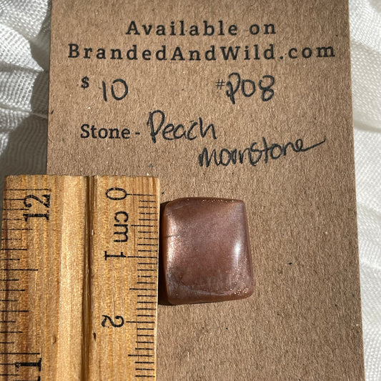 Peach Moonstone cabochon - P08 26E62535-5C44-42B3-BF6D-11652A2591DE Brandedandwild.com