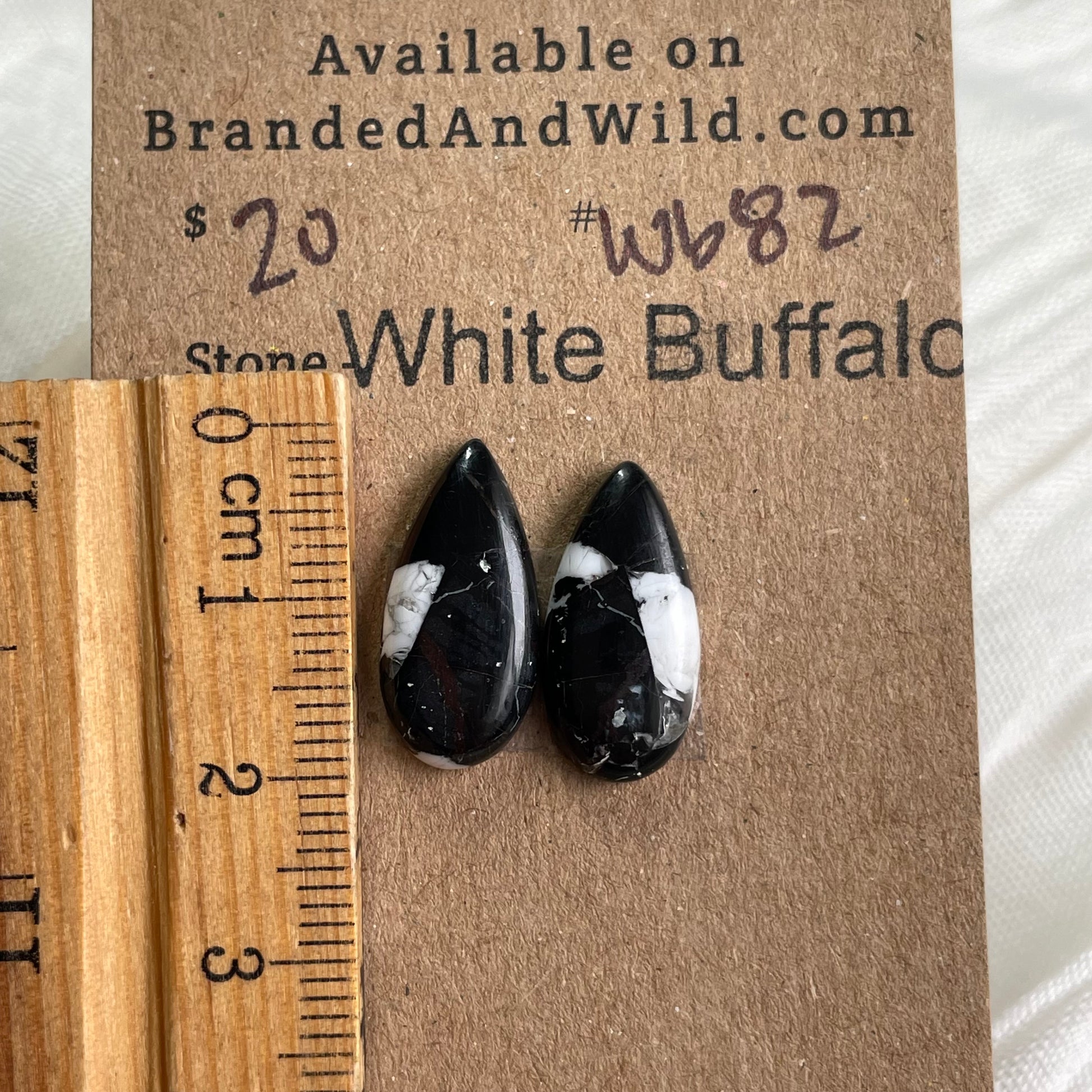 White Buffalo Cabochon - WB82 2717B720-D9F8-45F7-A66D-8AA9D7642845 Brandedandwild.com