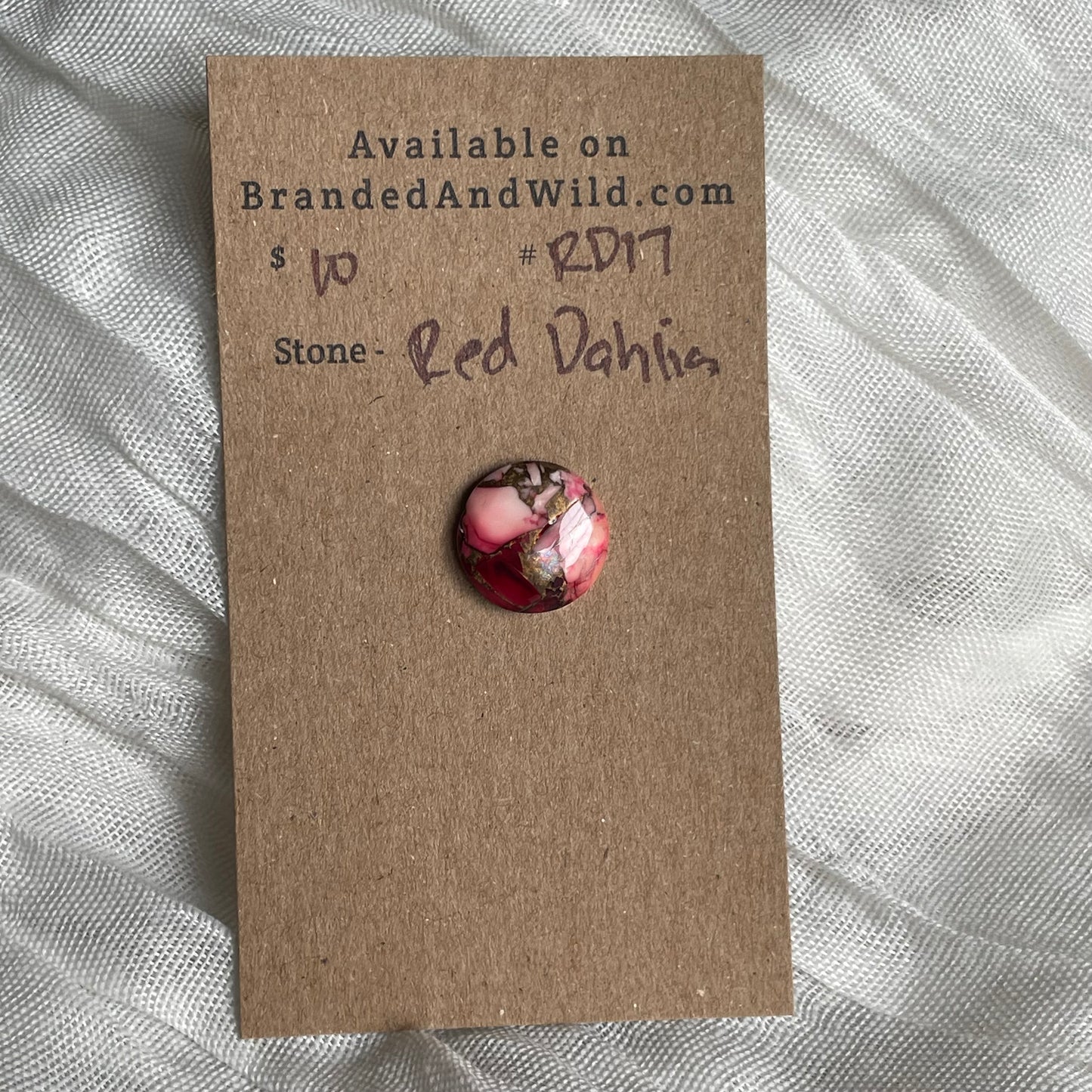 Red Dahlia Cabochon - RD17 272B7600-4314-4E23-9A2D-1EFBBF9F9DFD Brandedandwild.com