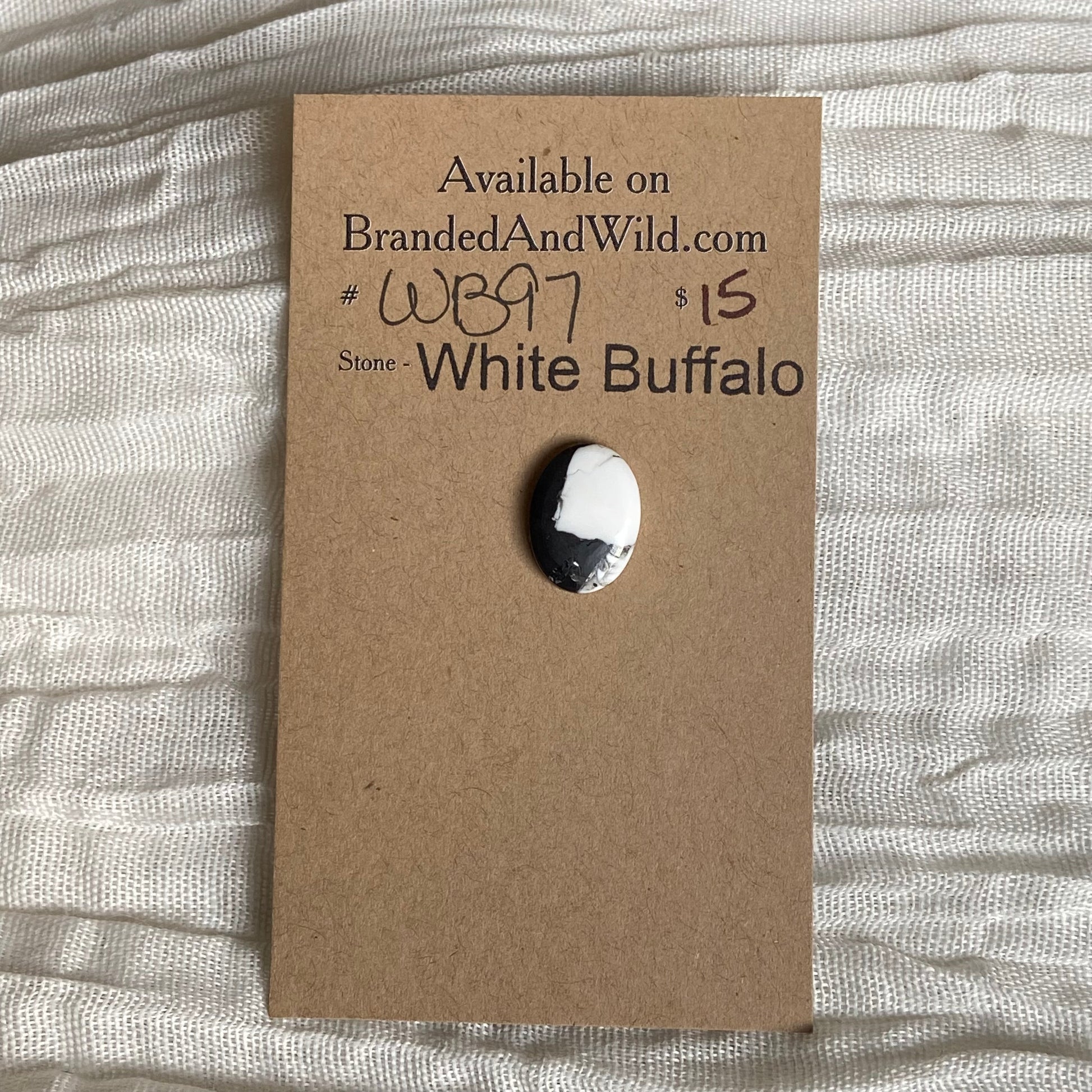 White Buffalo Cabochon - WB97 272C3A1F-0A58-4913-B0F8-B39BFF8967B7 Brandedandwild.com