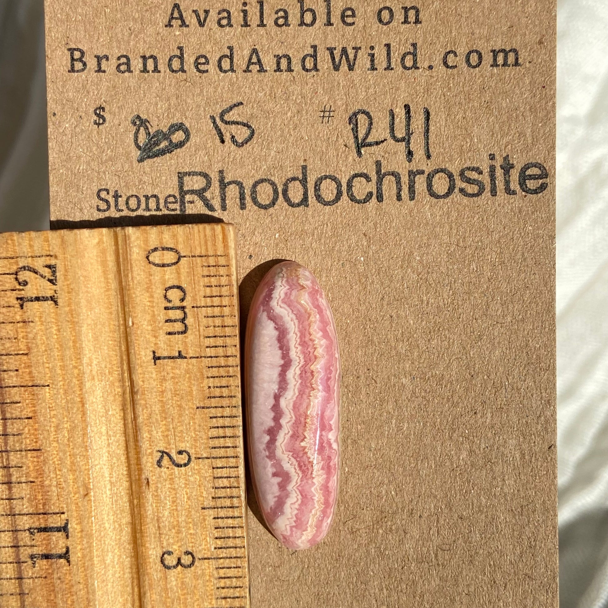 Rhodochrosite Cabochon - R41 273372A9-448F-4BC9-9D4A-ECC1ADCBBC83 Brandedandwild.com