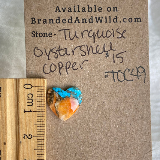 Turquoise, Oystershell, Copper Cabochon - TOC49