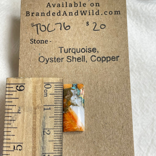 Turquoise, Oyster Shell, Copper Cabochon - TOC76 27A95056-8446-4B70-AD02-DFF5791D4085 Brandedandwild.com