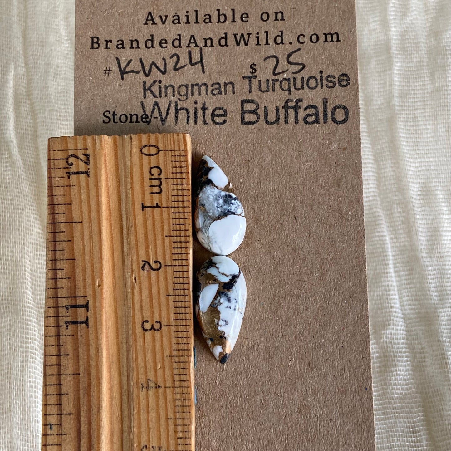 Kingman Turquoise, White Buffalo, Copper Cabochon - KW08