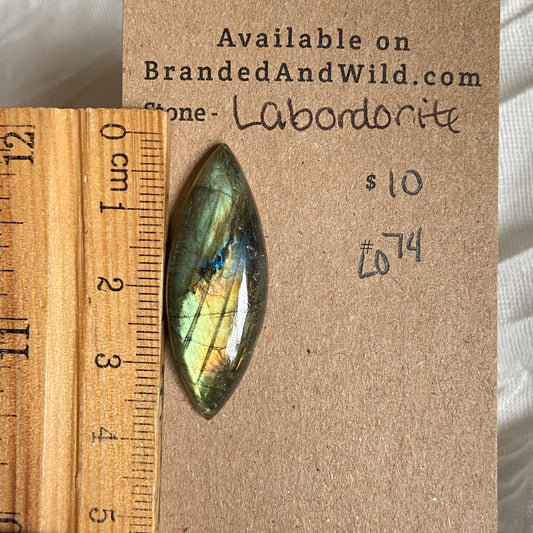 Labradorite Cabochon - L074 27CB1684-98B8-4F50-A576-30CD39C2CAD9 Brandedandwild.com