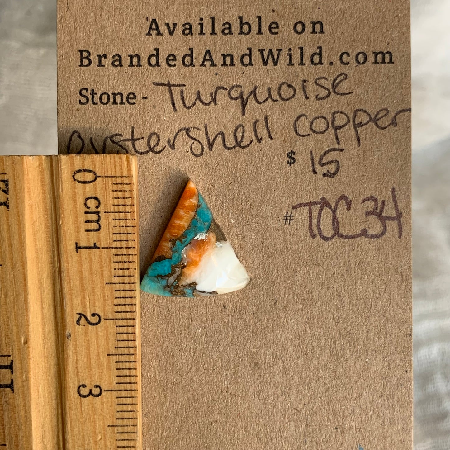 Turquoise, Oystershell, Copper Cabochon - TOC34