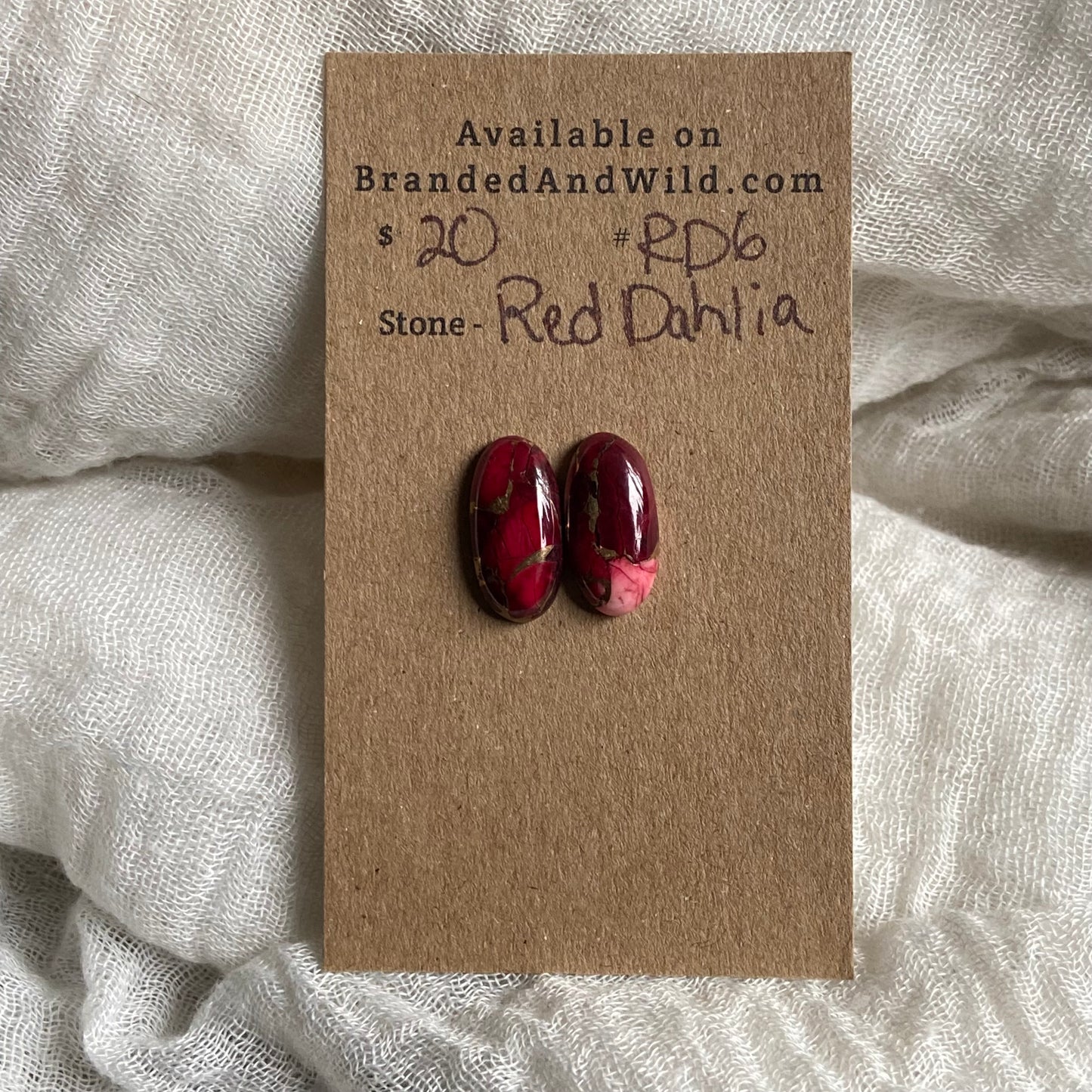 Red Dahlia Cabochon - RD6 27F3A3E3-59F4-40F3-9376-77638EE2D435 Brandedandwild.com