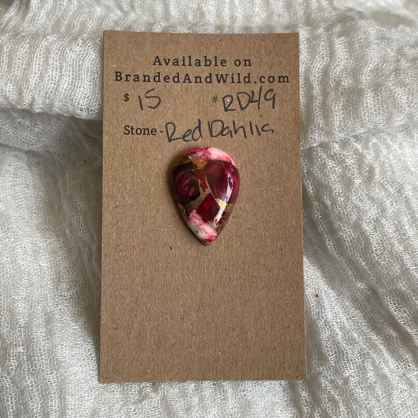 Red Dahlia Cabochon - RD49