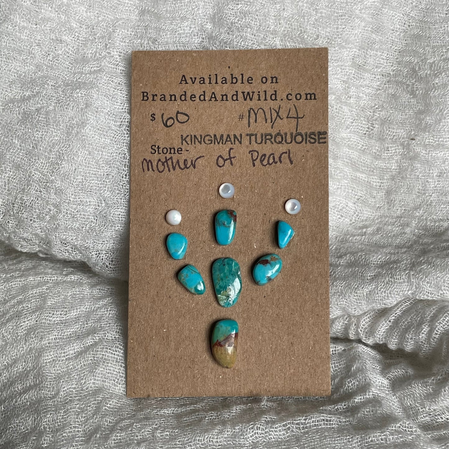 Mother of Pearl / Kingman Cabochon - MIX4